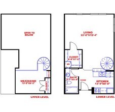 Traditional 1x1 662-921 SF 1319 floor plan